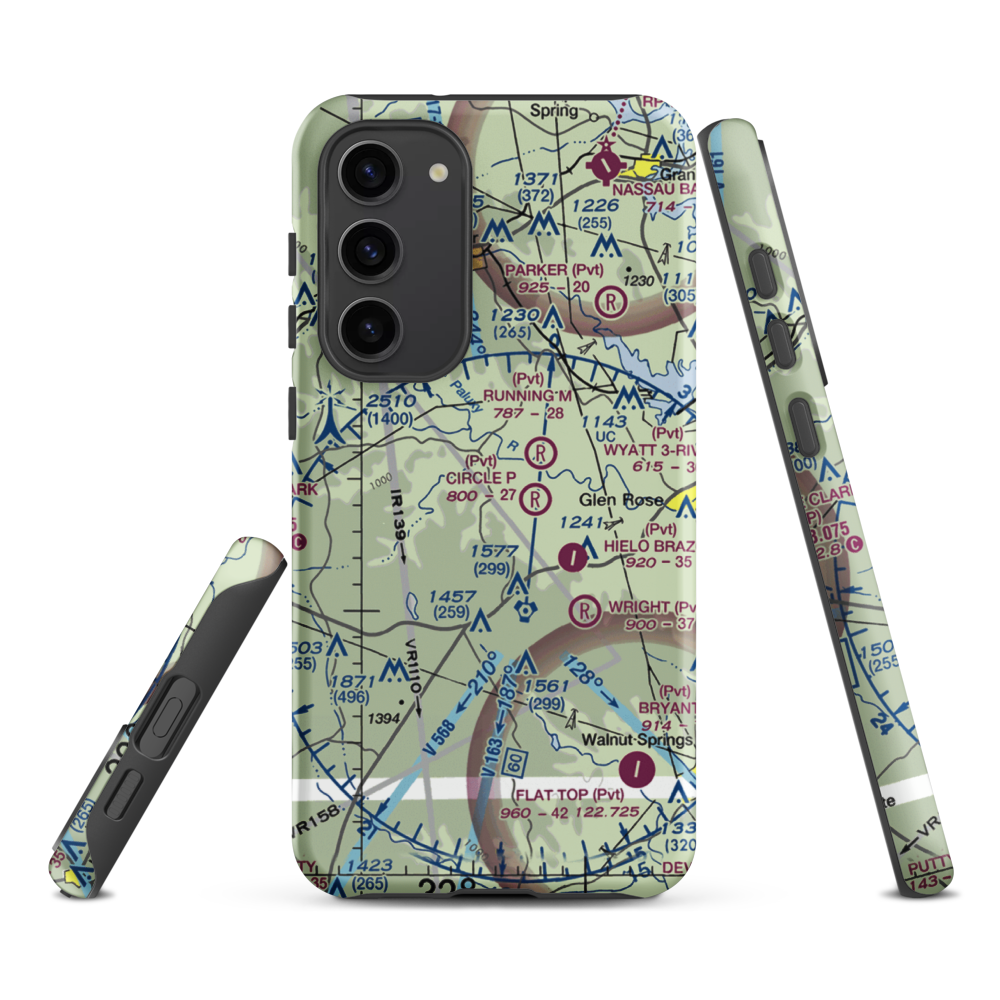 Circle Eight Ranch Airport (XA04) VFR Sectional Samsung Phone Case Samsung Galaxy S23 Plus model shown