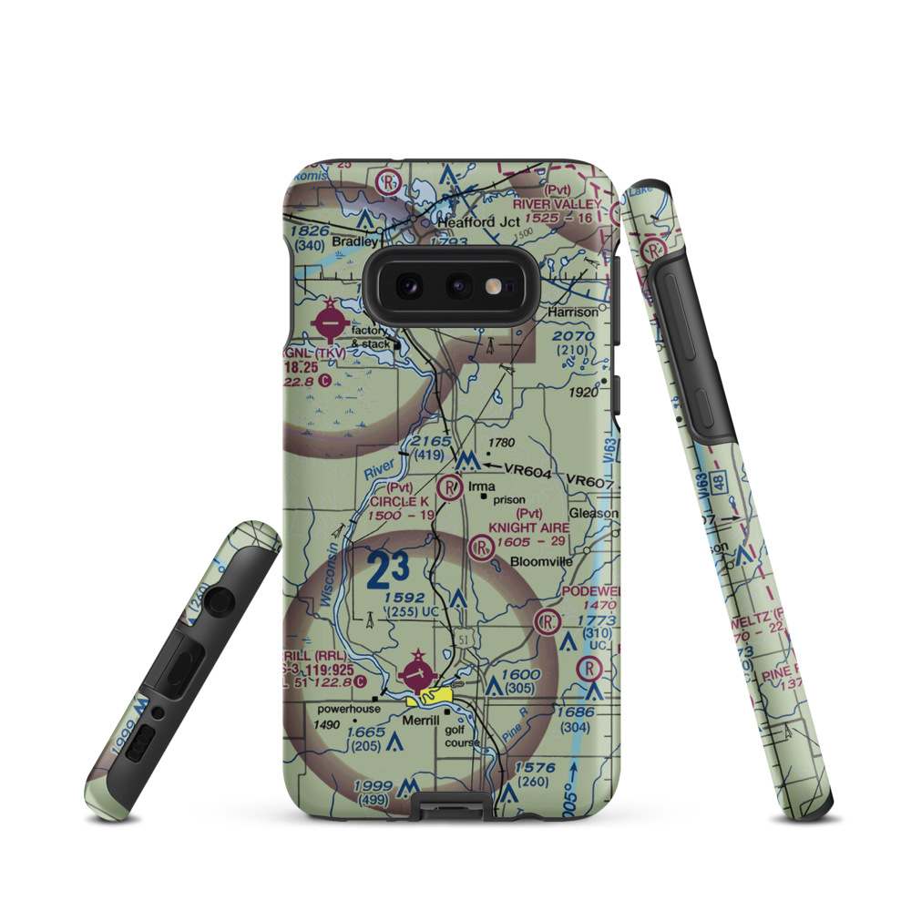 Circle K Airport (WS45) VFR Sectional Samsung Phone Case Samsung Galaxy S10e model shown