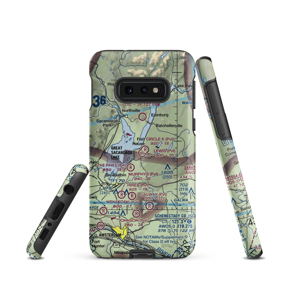 Circle K Ranch Airport (NY65) VFR Sectional Samsung Phone Case Samsung Galaxy S10 Plus model shown