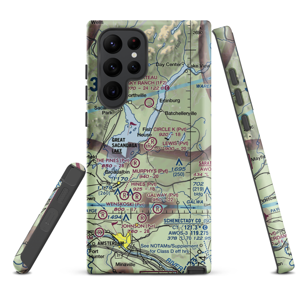 Circle K Ranch Airport (NY65) VFR Sectional Samsung Phone Case Samsung Galaxy S22 Ultra model shown