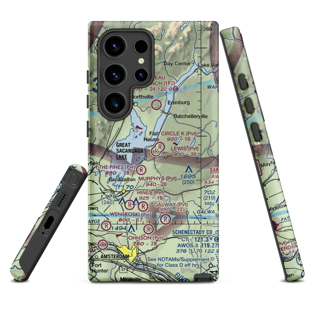 Circle K Ranch Airport (NY65) VFR Sectional Samsung Phone Case Samsung Galaxy S24 Ultra model shown