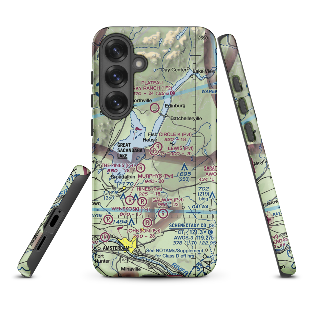Circle K Ranch Airport (NY65) VFR Sectional Samsung Phone Case Samsung Galaxy S25 Plus model shown