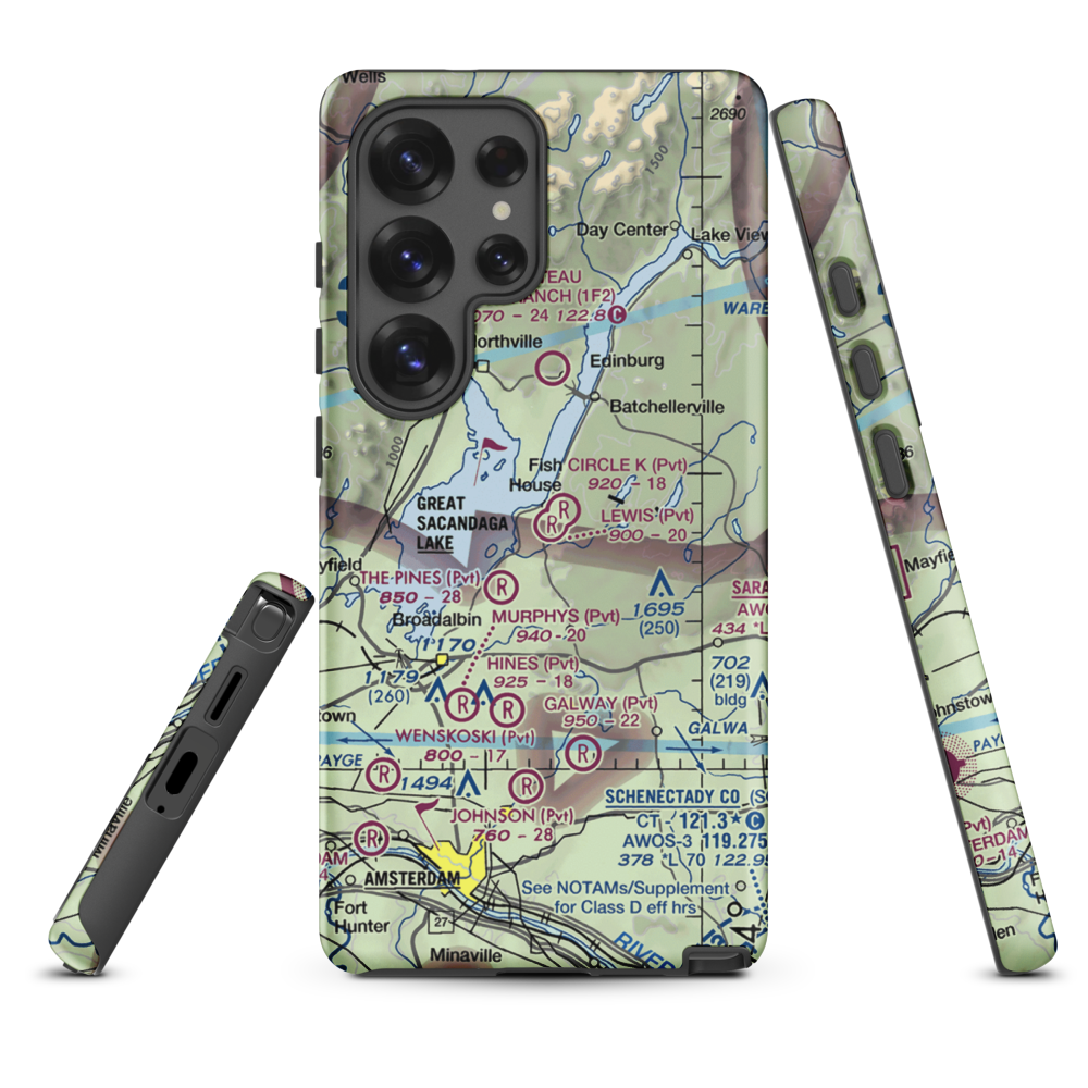 Circle K Ranch Airport (NY65) VFR Sectional Samsung Phone Case Samsung Galaxy S25 Ultra model shown