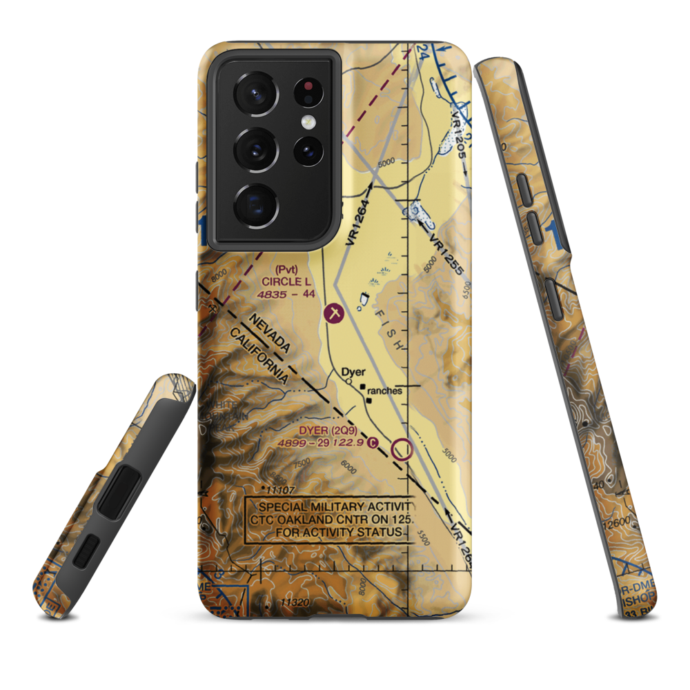 Circle L Ranch Airport (NV27) VFR Sectional Samsung Phone Case Samsung Galaxy S21 Plus model shown