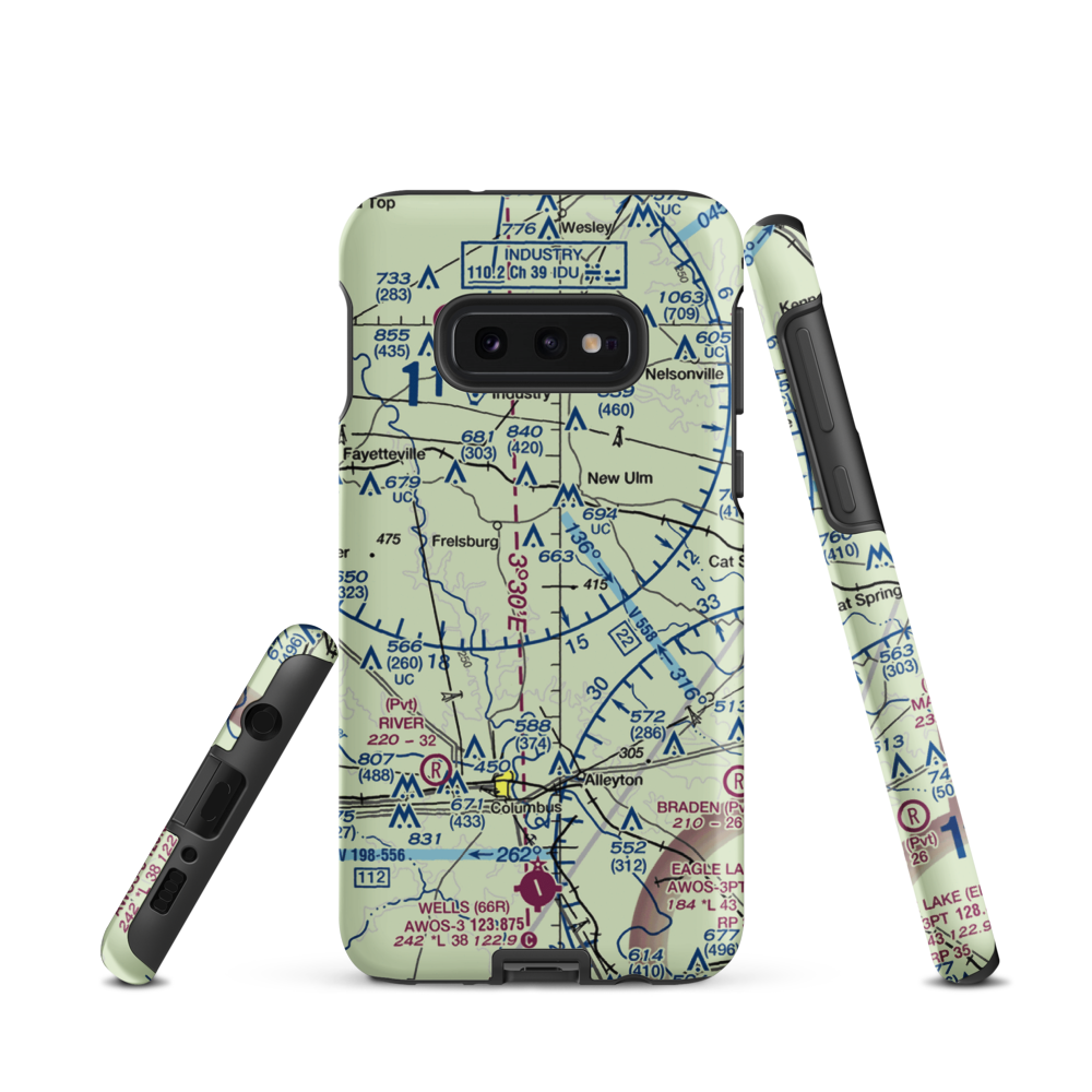 Circle M Ranch Airport (6TX2) VFR Sectional Samsung Phone Case Samsung Galaxy S10e model shown