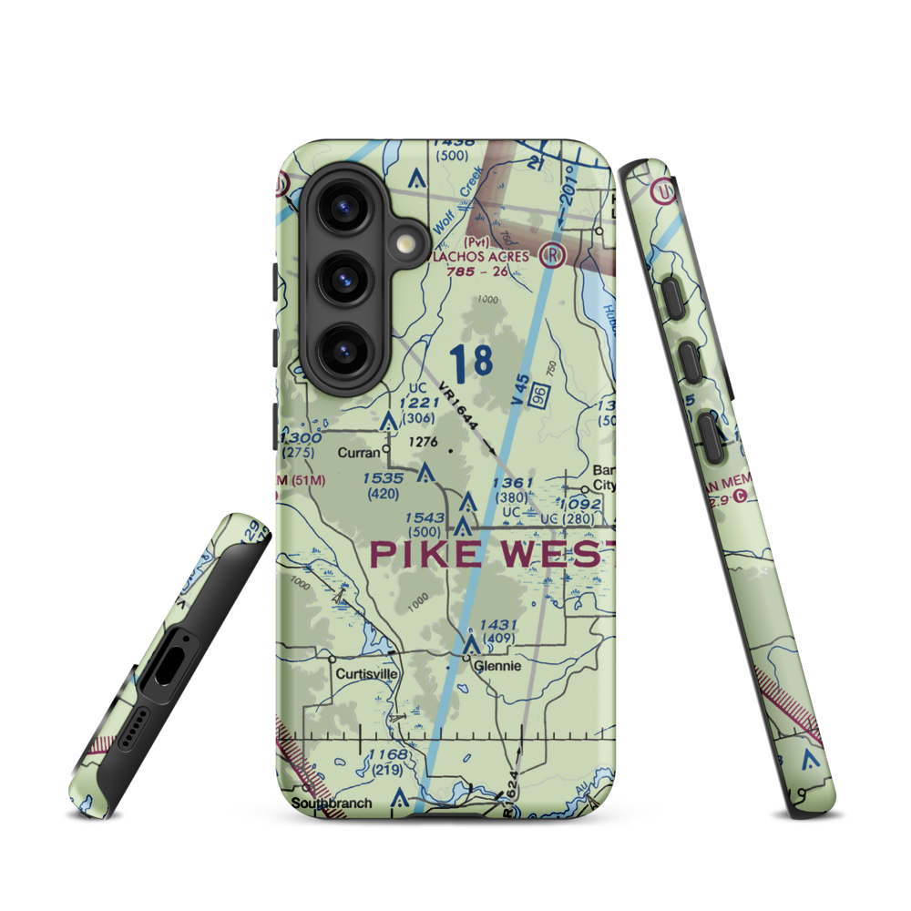 Circle T Ranch Airport (MI93) VFR Sectional Samsung Phone Case Samsung Galaxy S24 model shown