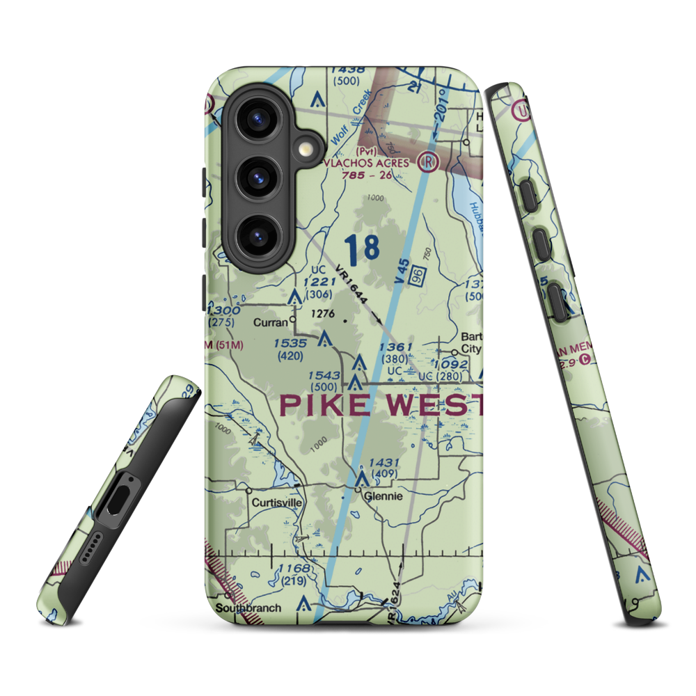 Circle T Ranch Airport (MI93) VFR Sectional Samsung Phone Case Samsung Galaxy S24 Plus model shown