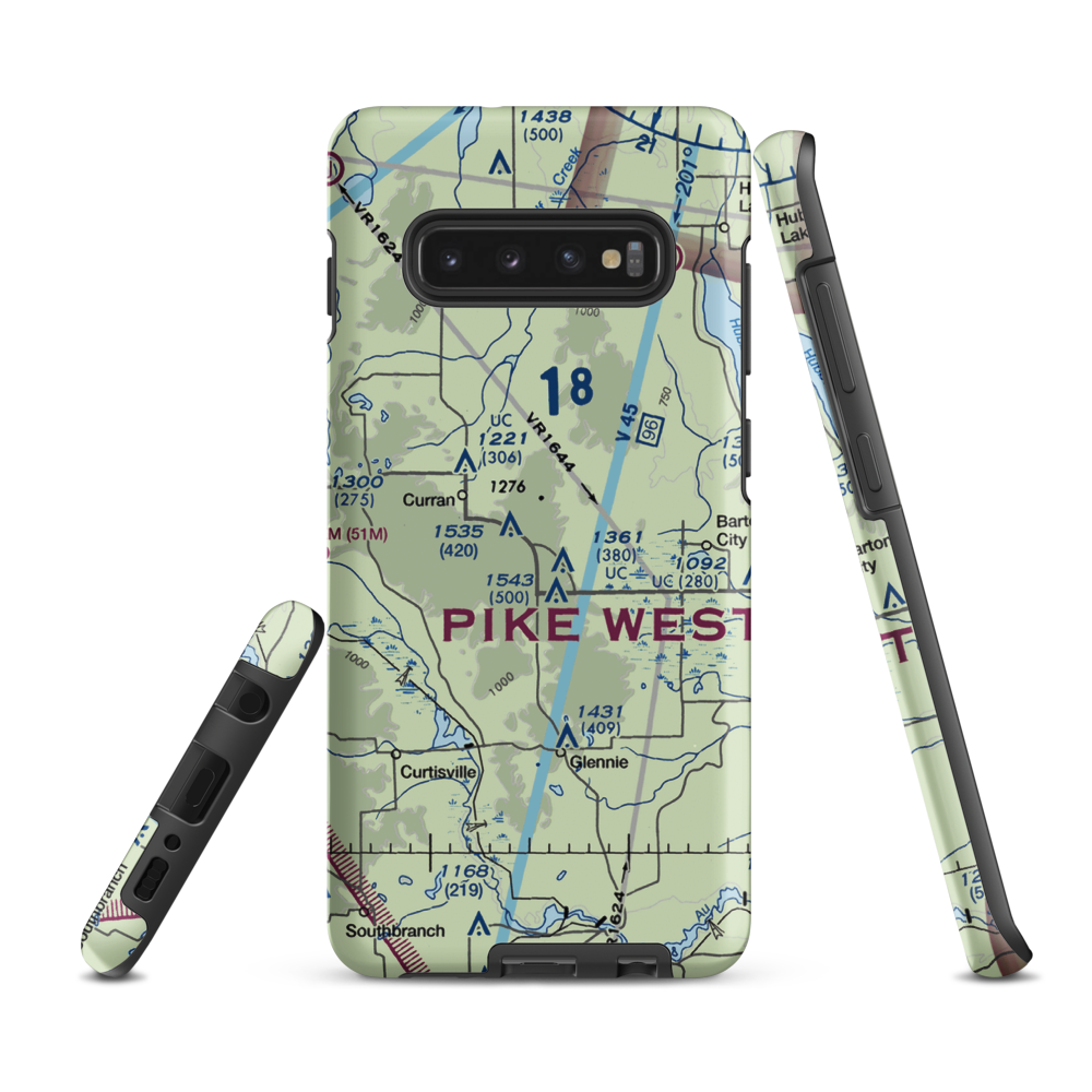 Circle T Ranch Airport (MI93) VFR Sectional Samsung Phone Case Samsung Galaxy S10 Plus model shown