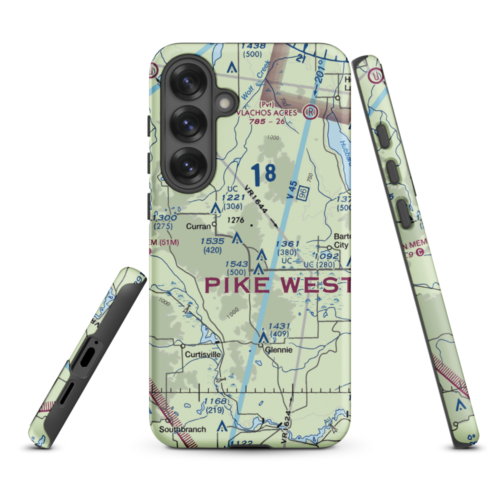 Circle T Ranch Airport (MI93) VFR Sectional Samsung Phone Case Samsung Galaxy S25 Plus model shown