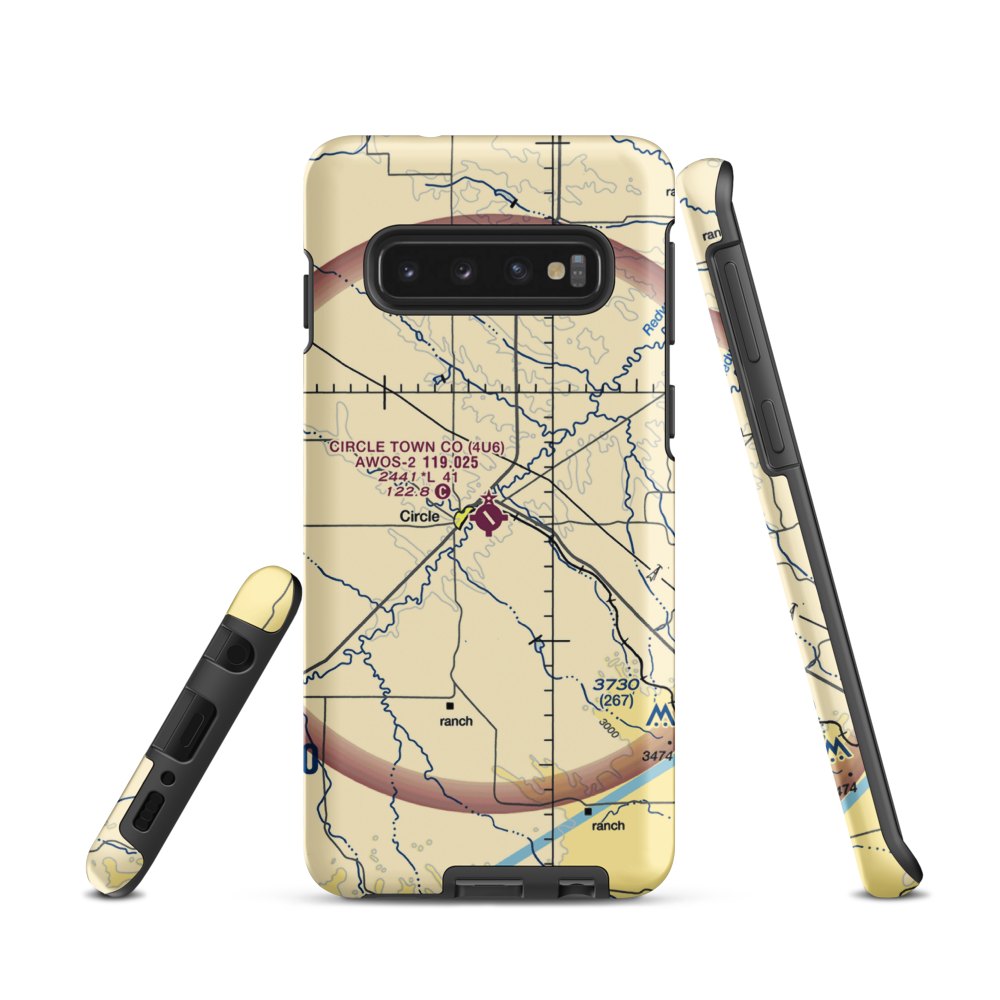 Circle Town County Airport (4U6) VFR Sectional Samsung Phone Case Samsung Galaxy S10 model shown