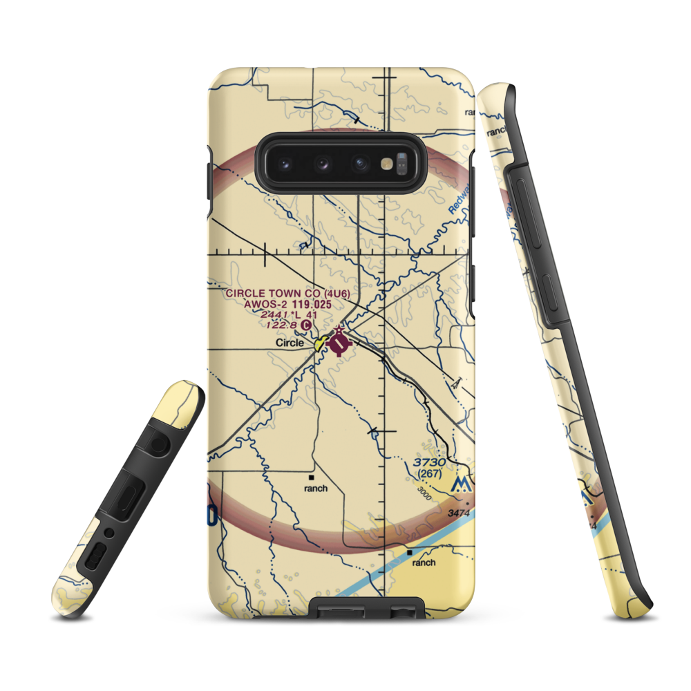 Circle Town County Airport (4U6) VFR Sectional Samsung Phone Case Samsung Galaxy S10e model shown