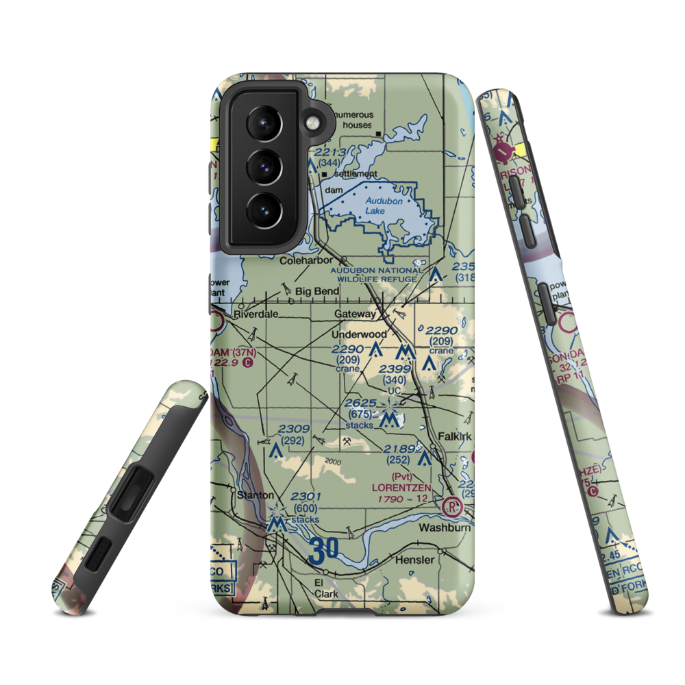 Circle Z Landing Strip (NA90) VFR Sectional Samsung Phone Case Samsung Galaxy S21 FE model shown