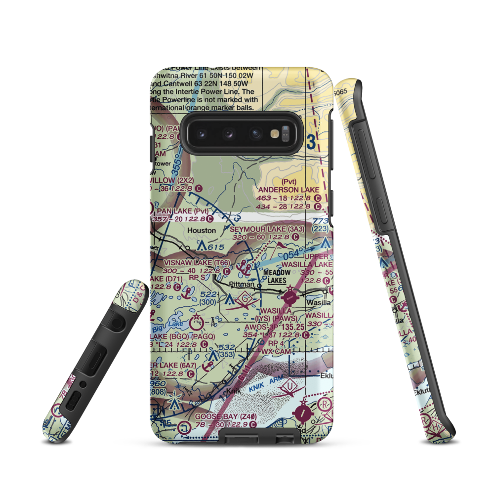 Cizek North Airport (6AK9) VFR Sectional Samsung Phone Case Samsung Galaxy S10 model shown