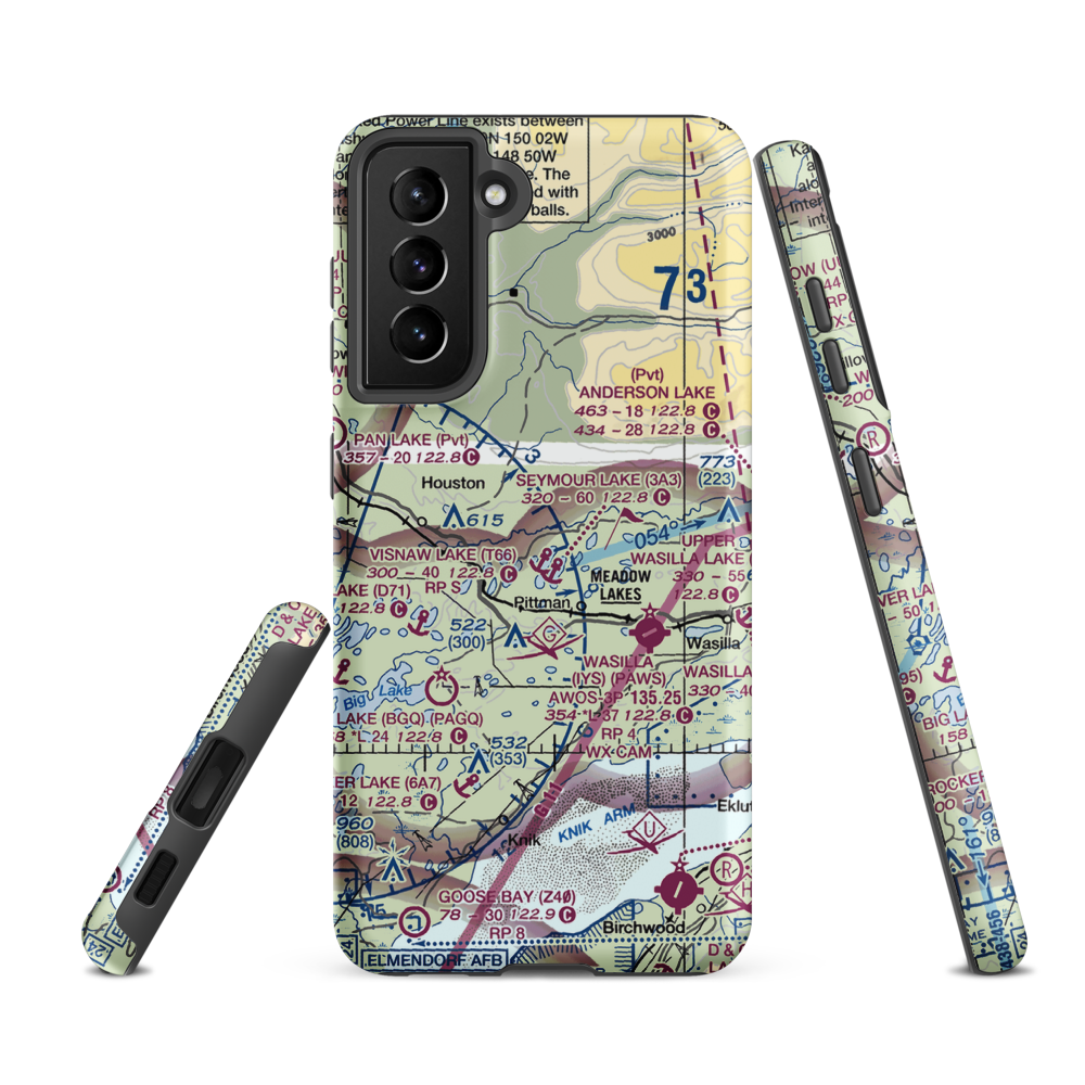 Cizek North Airport (6AK9) VFR Sectional Samsung Phone Case Samsung Galaxy S21 FE model shown