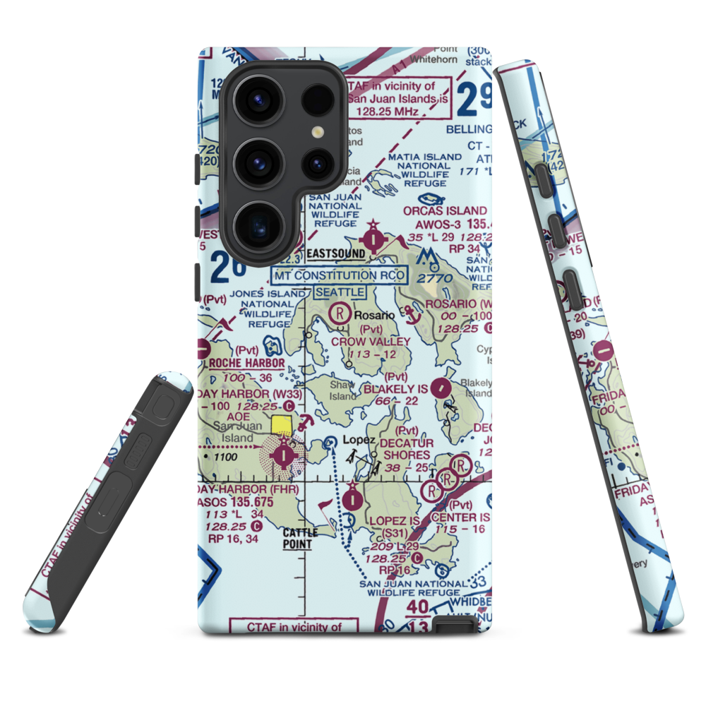 Clam Harbor Airport (WA35) VFR Sectional Samsung Phone Case Samsung Galaxy S23 Ultra model shown