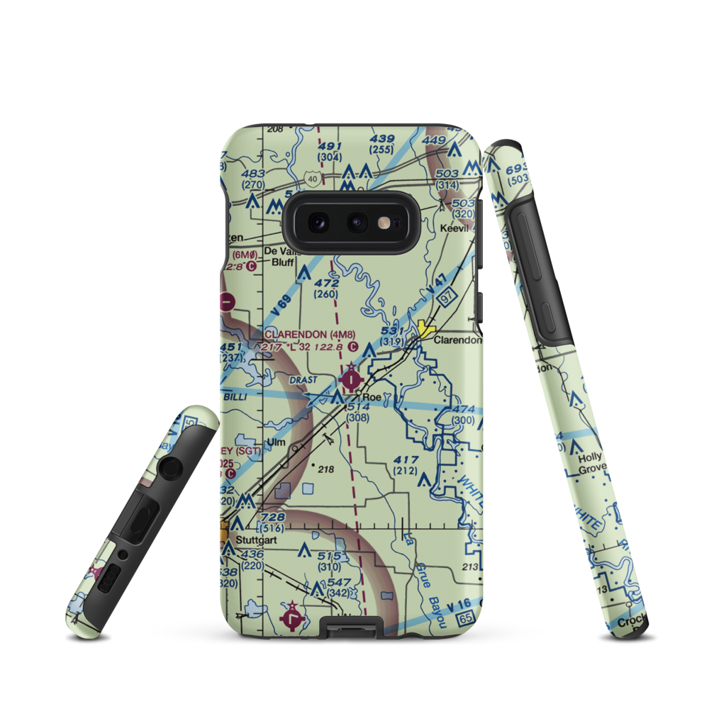 Clarendon Municipal Airport (4M8) VFR Sectional Samsung Phone Case Samsung Galaxy S10 Plus model shown