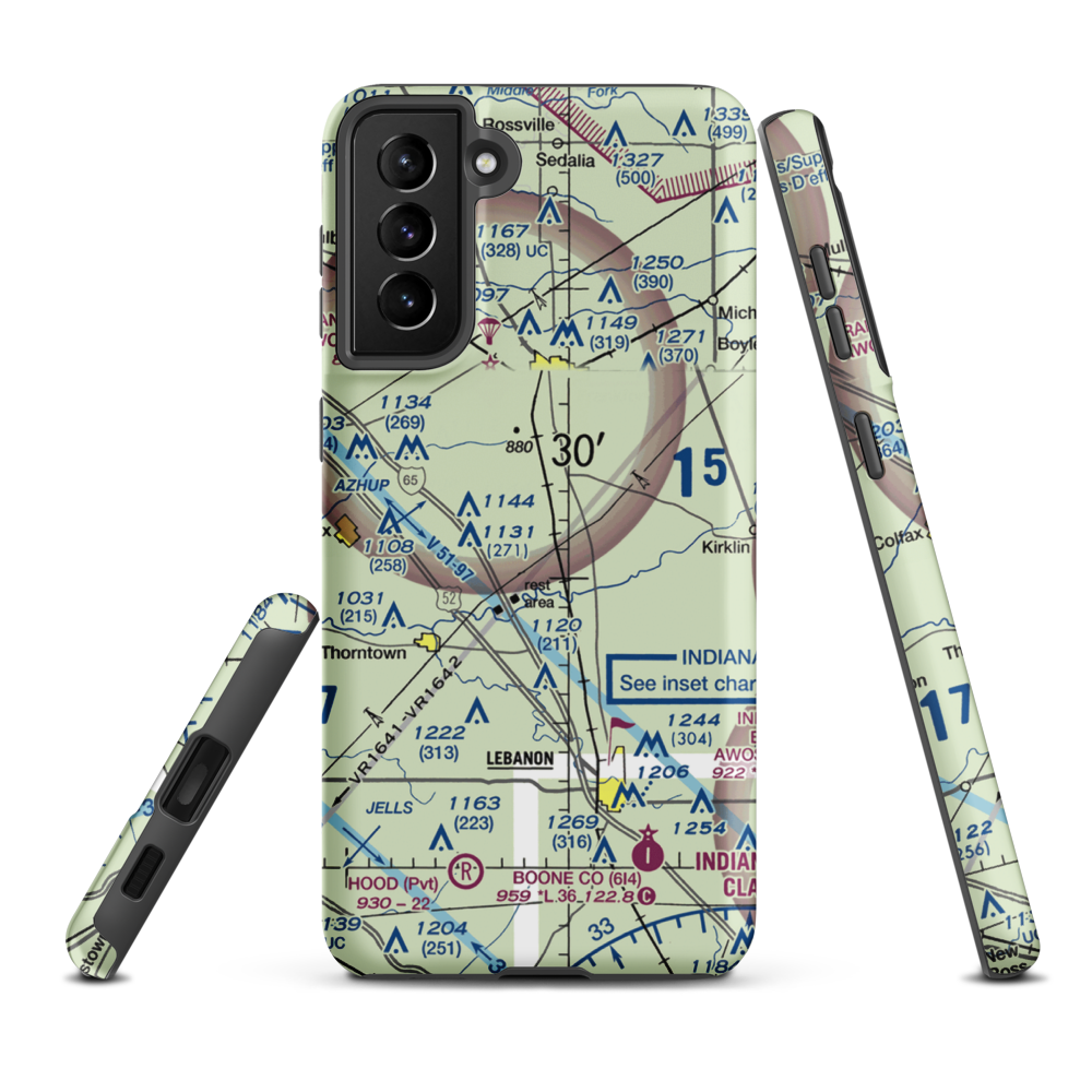 Clark Airport (19IN) VFR Sectional Samsung Phone Case Samsung Galaxy S21 FE model shown
