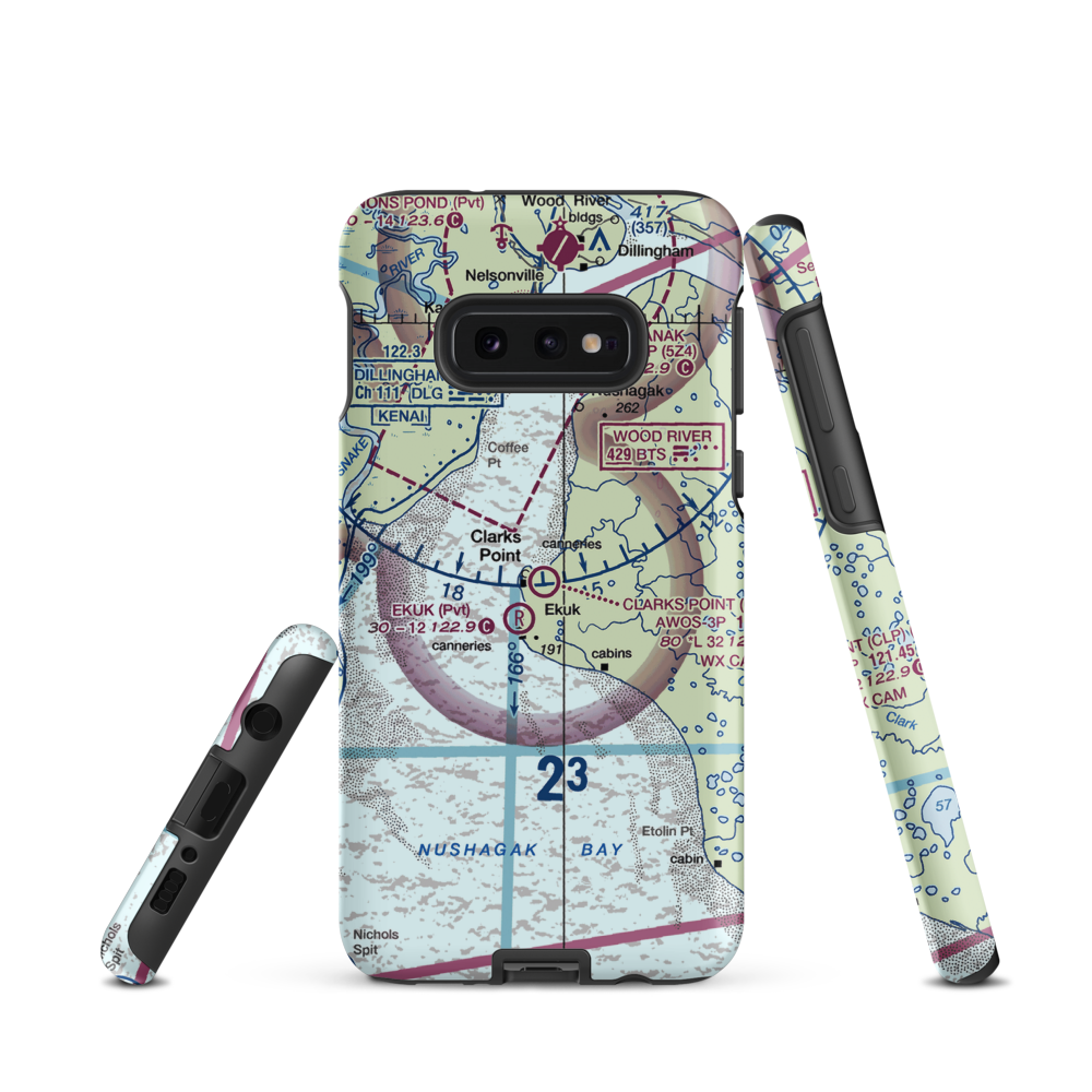 Clarks Point Airport (CLP) VFR Sectional Samsung Phone Case Samsung Galaxy S10 Plus model shown