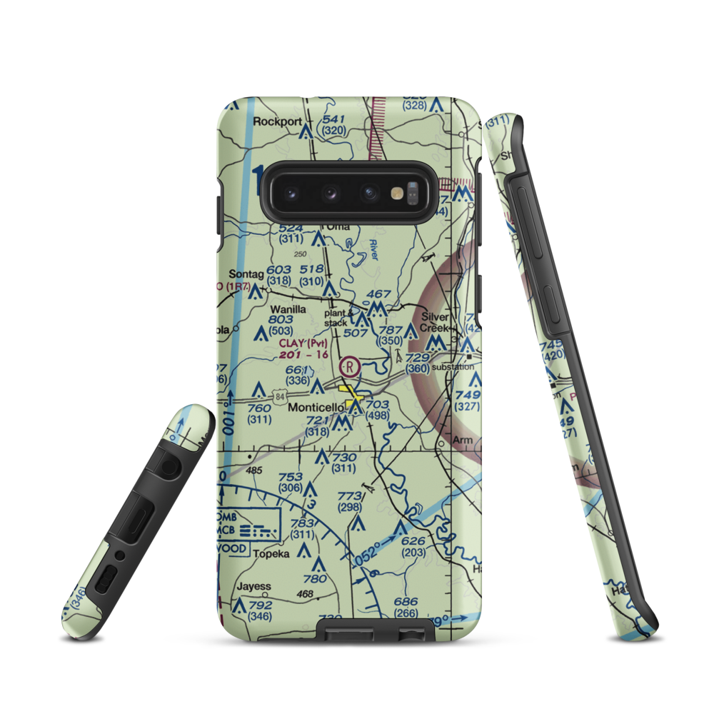Clay Airport (MS50) VFR Sectional Samsung Phone Case Samsung Galaxy S10 model shown