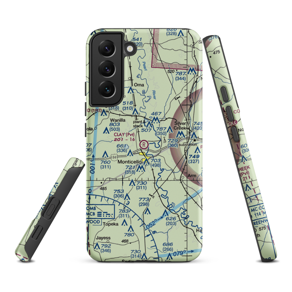 Clay Airport (MS50) VFR Sectional Samsung Phone Case Samsung Galaxy S22 Plus model shown