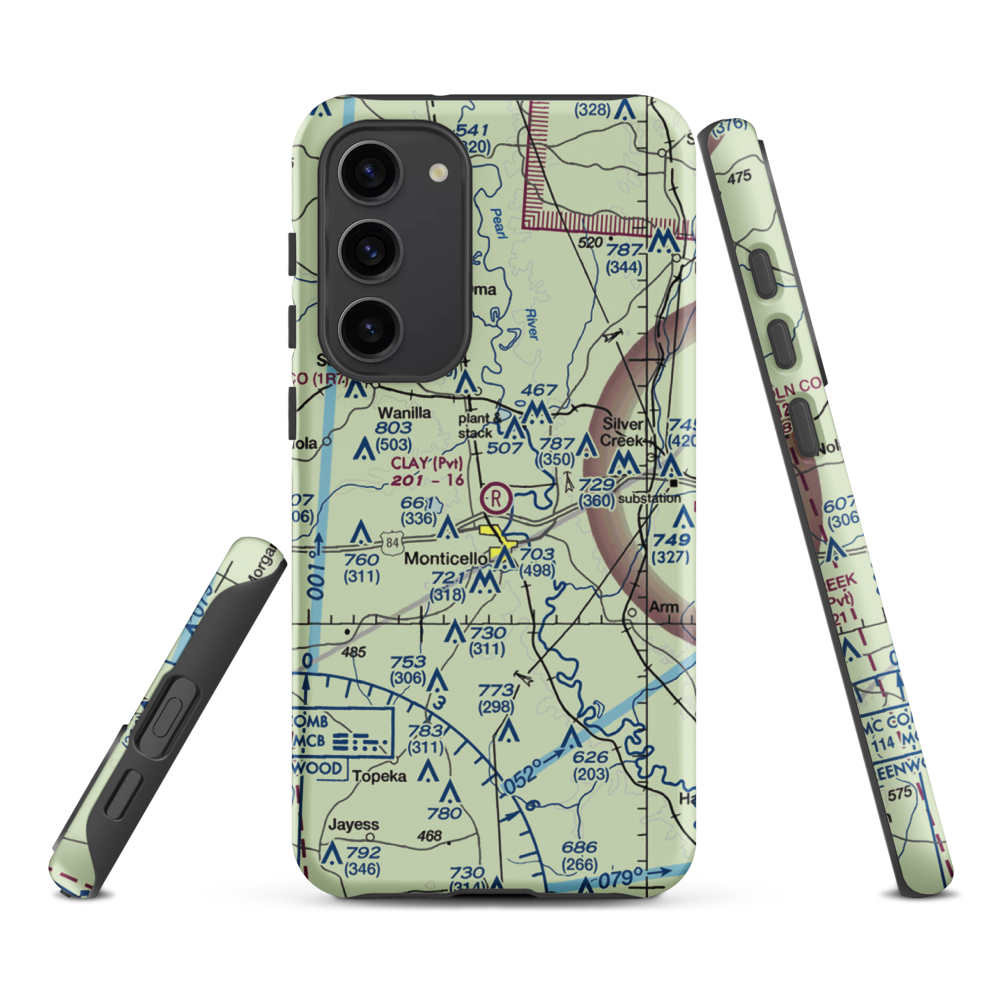 Clay Airport (MS50) VFR Sectional Samsung Phone Case Samsung Galaxy S23 Plus model shown