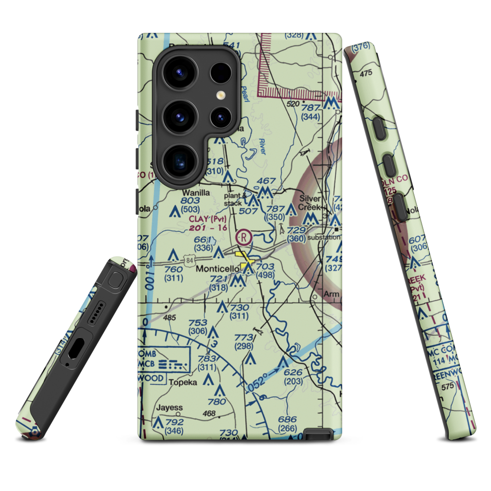Clay Airport (MS50) VFR Sectional Samsung Phone Case Samsung Galaxy S24 Ultra model shown