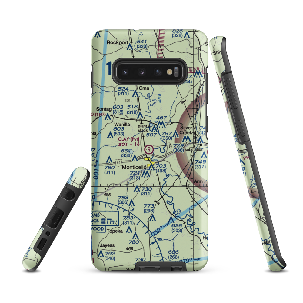 Clay Airport (MS50) VFR Sectional Samsung Phone Case Samsung Galaxy S10 Plus model shown