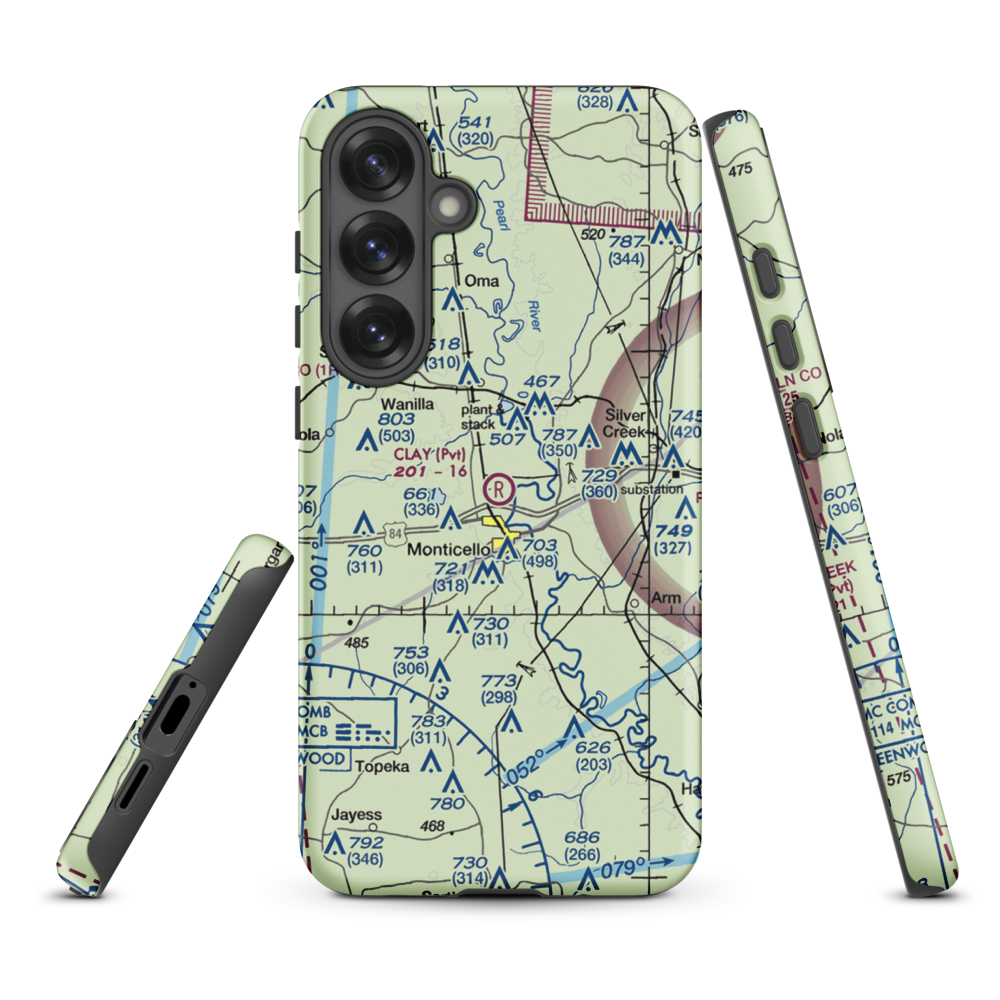 Clay Airport (MS50) VFR Sectional Samsung Phone Case Samsung Galaxy S25 Plus model shown