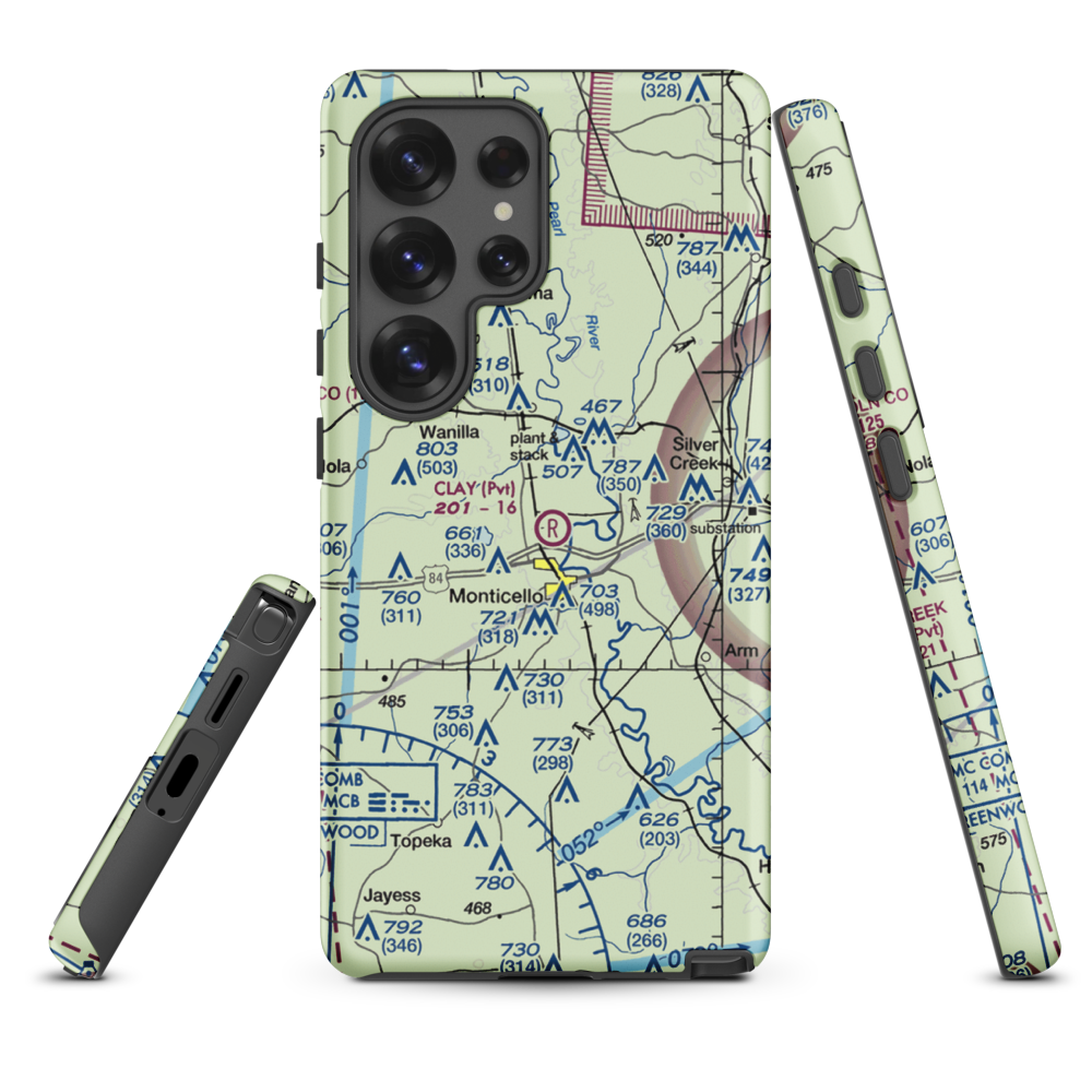 Clay Airport (MS50) VFR Sectional Samsung Phone Case Samsung Galaxy S25 Ultra model shown