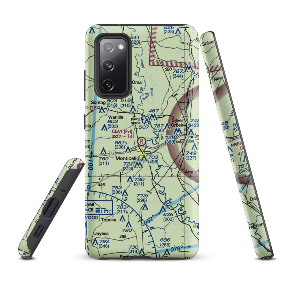 Clay Airport (MS50) VFR Sectional Samsung Phone Case Samsung Galaxy S20 FE model shown