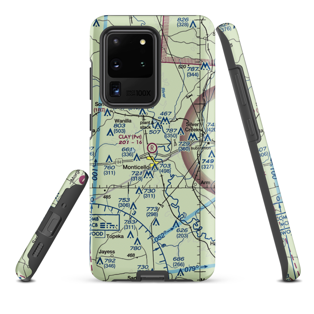 Clay Airport (MS50) VFR Sectional Samsung Phone Case Samsung Galaxy S20 Ultra model shown