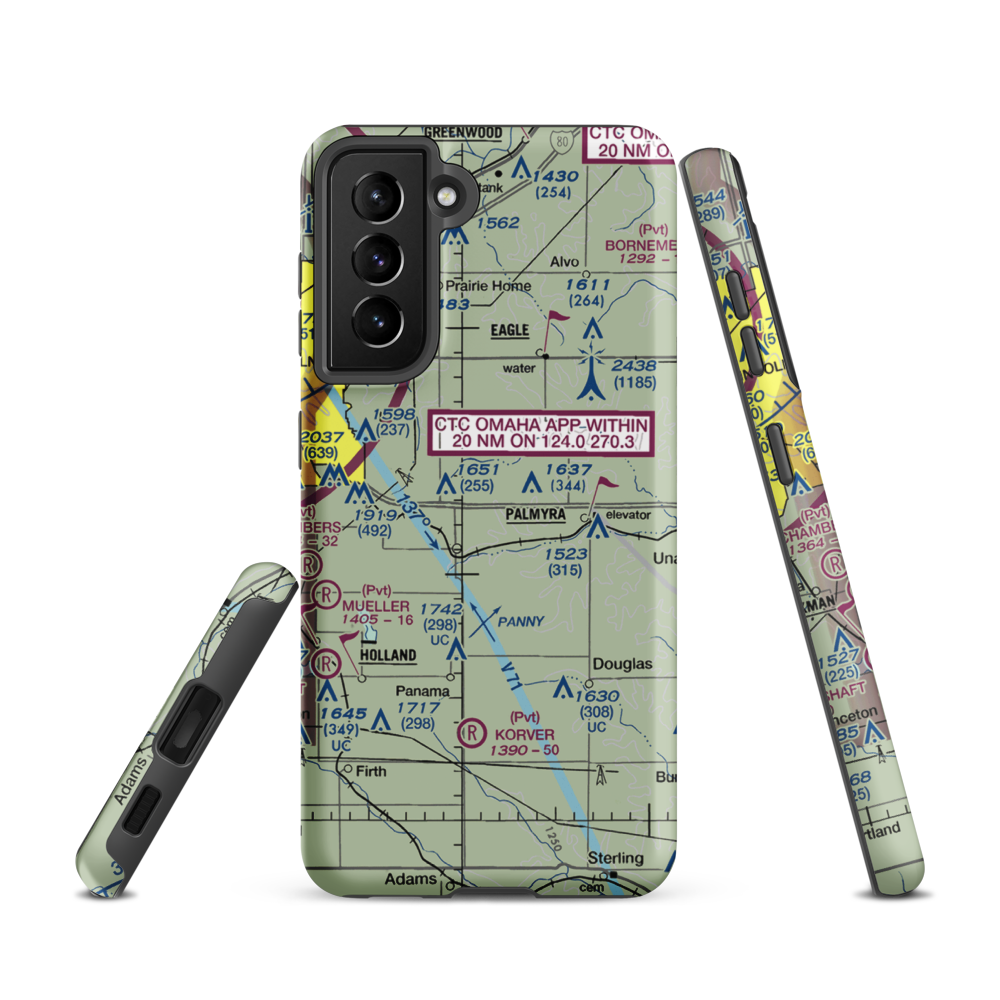 Clearidge Airport (NE33) VFR Sectional Samsung Phone Case Samsung Galaxy S21 model shown