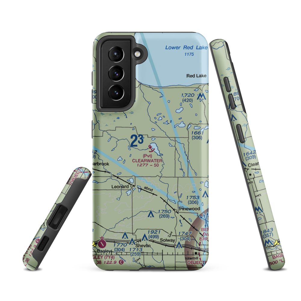Clearwater Seaplane Base (21MN) VFR Sectional Samsung Phone Case Samsung Galaxy S21 FE model shown