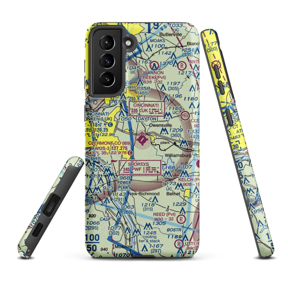 Clermont County Airport (I69) VFR Sectional Samsung Phone Case Samsung Galaxy S21 FE model shown