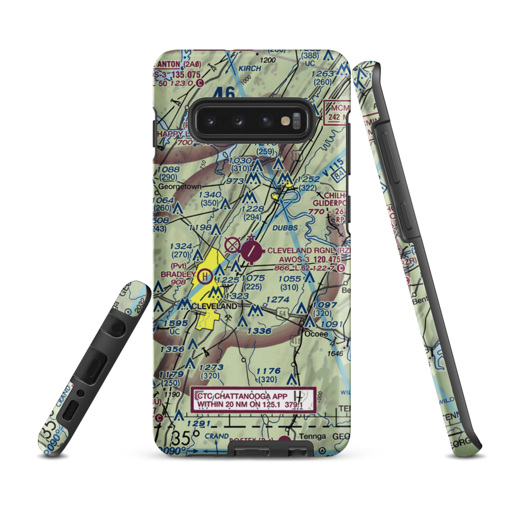 Cleveland Regional Jetport (RZR) VFR Sectional Samsung Phone Case Samsung Galaxy S10 Plus model shown