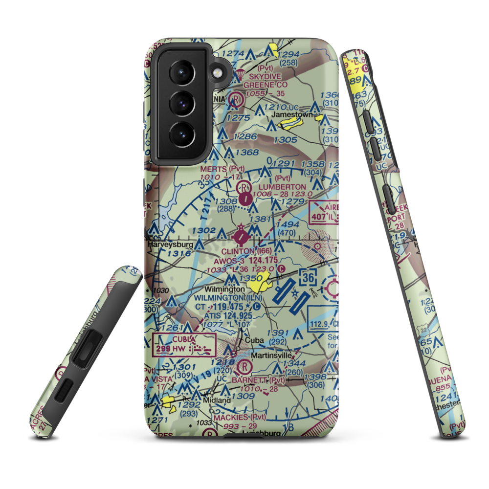 Clinton Field (I66) VFR Sectional Samsung Phone Case Samsung Galaxy S21 Plus model shown