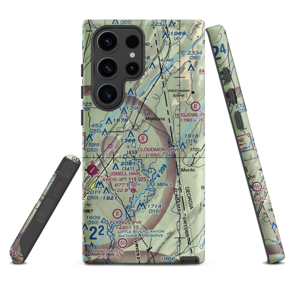 Cloudmont Airpark (AL09) VFR Sectional Samsung Phone Case Samsung Galaxy S23 Ultra model shown