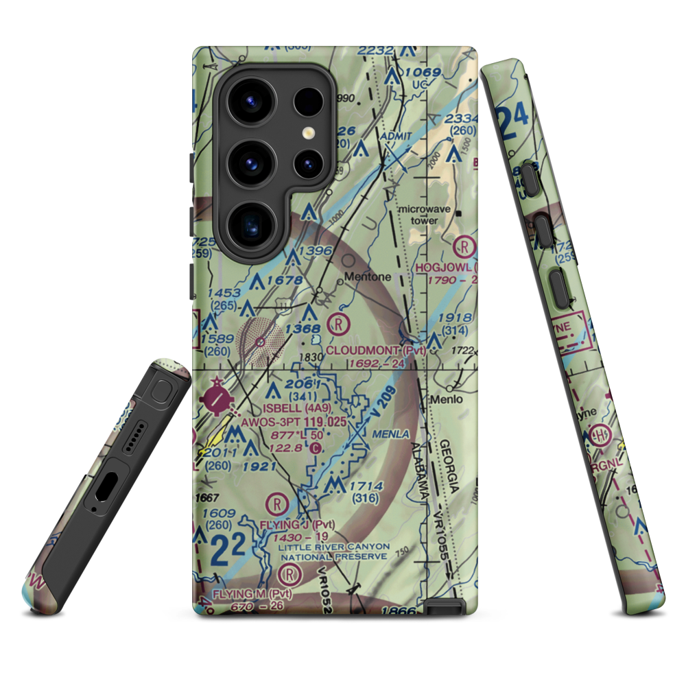 Cloudmont Airpark (AL09) VFR Sectional Samsung Phone Case Samsung Galaxy S24 Ultra model shown