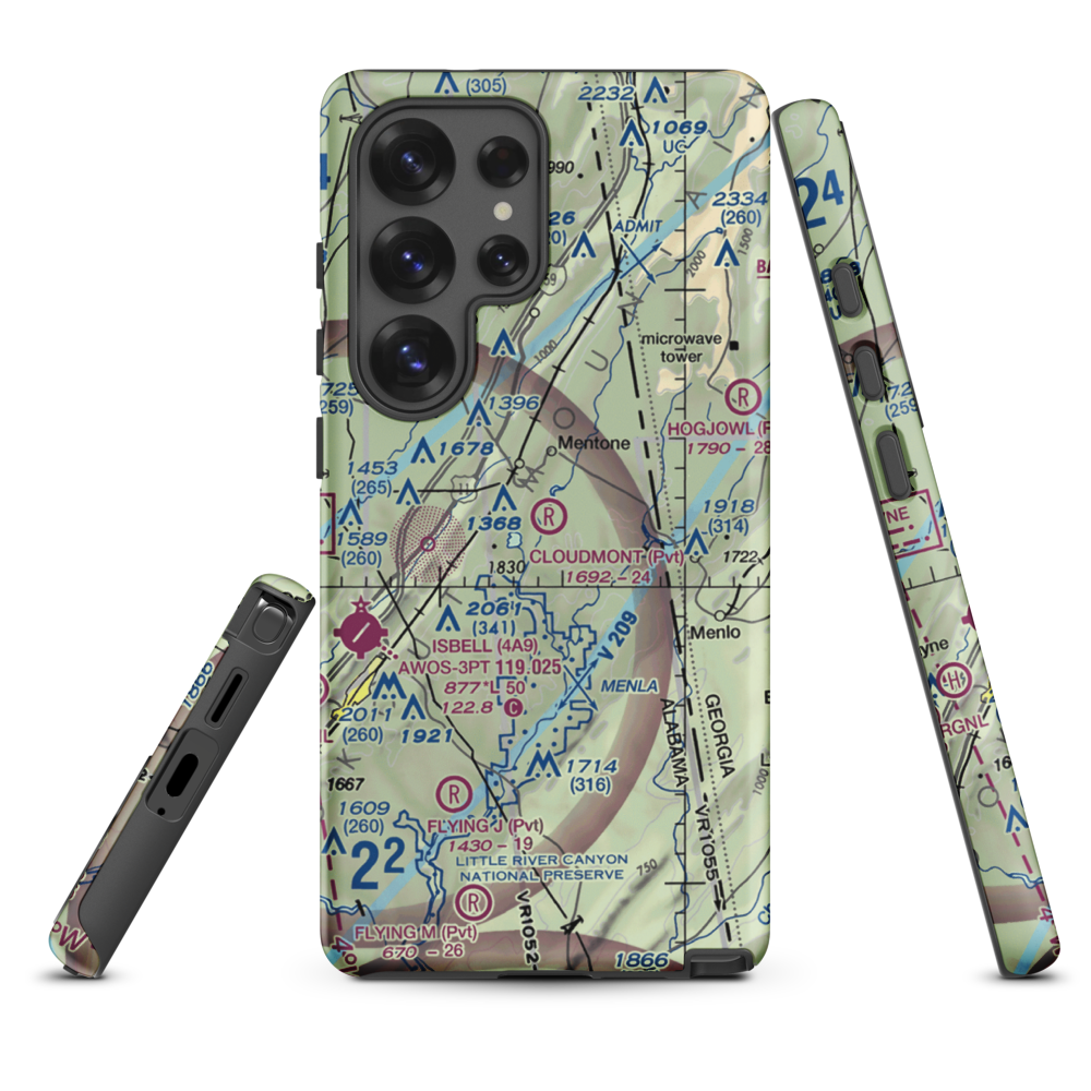 Cloudmont Airpark (AL09) VFR Sectional Samsung Phone Case Samsung Galaxy S25 Ultra model shown