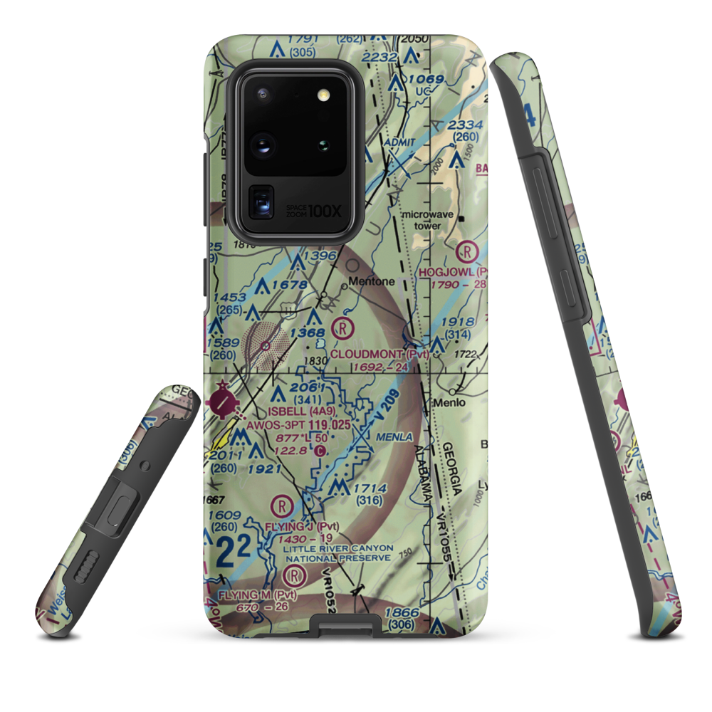 Cloudmont Airpark (AL09) VFR Sectional Samsung Phone Case Samsung Galaxy S20 Ultra model shown