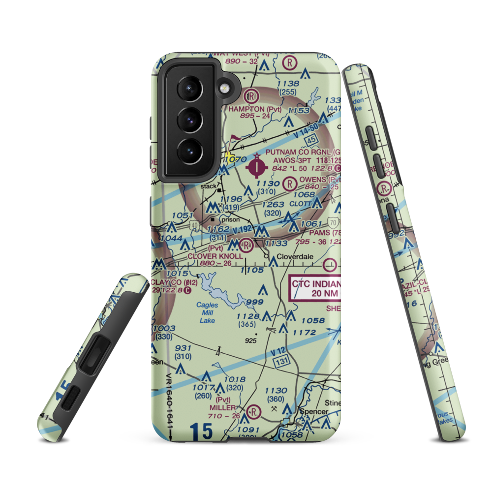 Clover Knoll Airport (II07) VFR Sectional Samsung Phone Case Samsung Galaxy S21 FE model shown