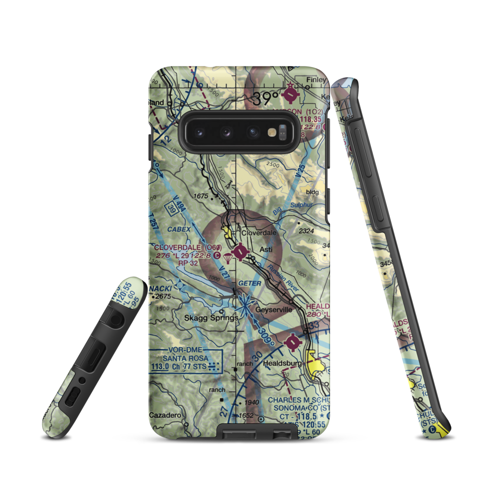 Cloverdale Municipal Airport (O60) VFR Sectional Samsung Phone Case Samsung Galaxy S10 model shown
