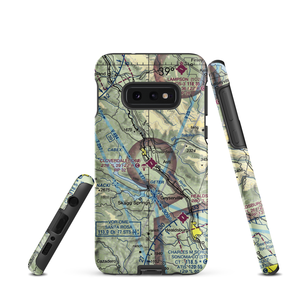 Cloverdale Municipal Airport (O60) VFR Sectional Samsung Phone Case Samsung Galaxy S10e model shown