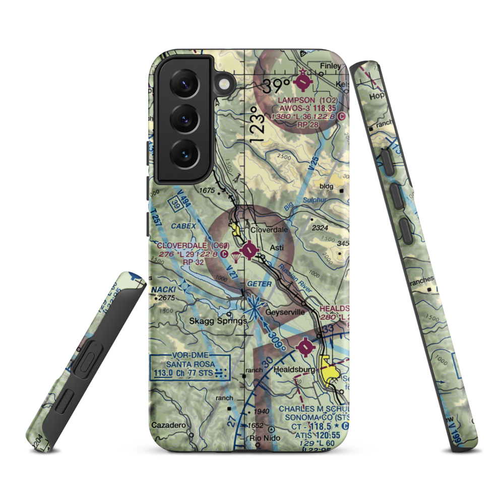 Cloverdale Municipal Airport (O60) VFR Sectional Samsung Phone Case Samsung Galaxy S22 Plus model shown