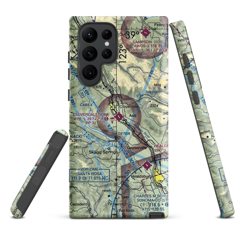 Cloverdale Municipal Airport (O60) VFR Sectional Samsung Phone Case Samsung Galaxy S22 Ultra model shown