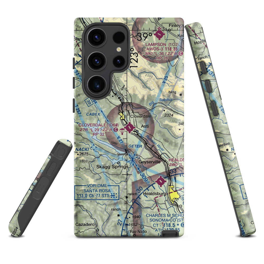 Cloverdale Municipal Airport (O60) VFR Sectional Samsung Phone Case Samsung Galaxy S23 Ultra model shown