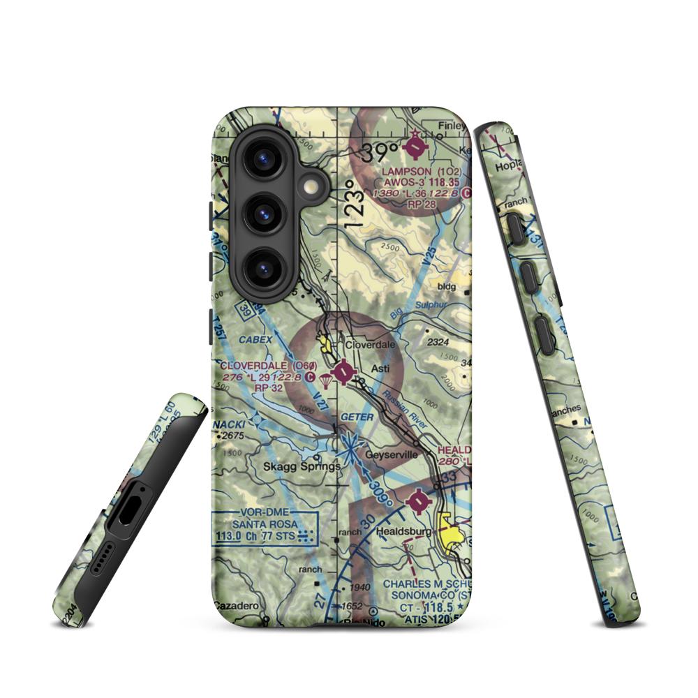 Cloverdale Municipal Airport (O60) VFR Sectional Samsung Phone Case Samsung Galaxy S24 model shown
