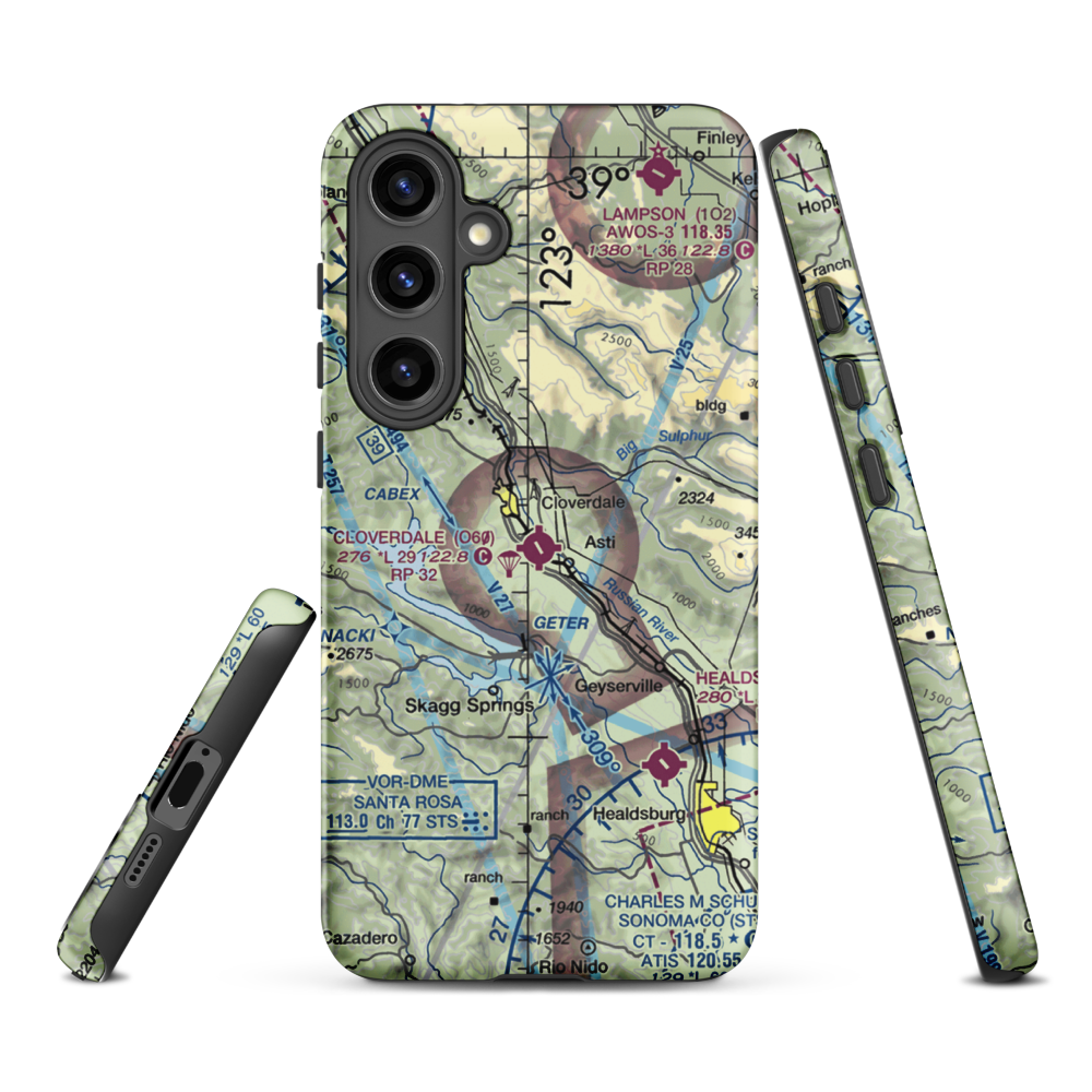 Cloverdale Municipal Airport (O60) VFR Sectional Samsung Phone Case Samsung Galaxy S24 Plus model shown