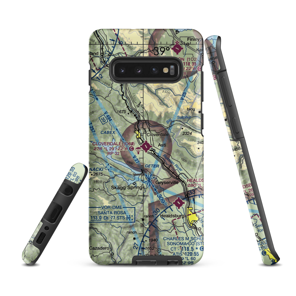 Cloverdale Municipal Airport (O60) VFR Sectional Samsung Phone Case Samsung Galaxy S10 Plus model shown