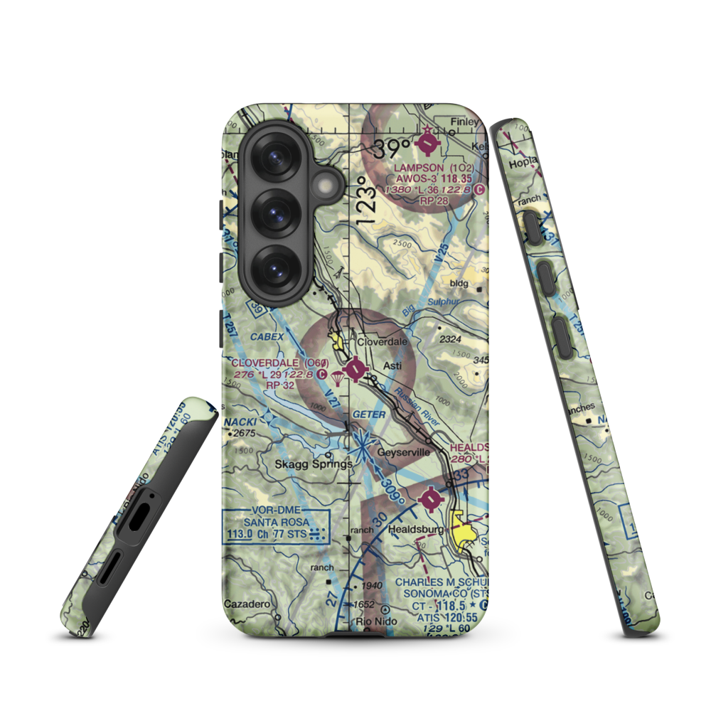 Cloverdale Municipal Airport (O60) VFR Sectional Samsung Phone Case Samsung Galaxy S25 model shown